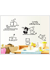 Decal dán tường mèo con dễ thương AmyShop DKN044 (110x125cm)