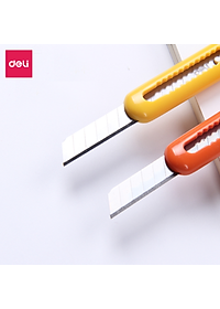 Dao rọc giấy mini nhỏ 80mm Deli - 4 màu Xanh dương/ Cam/ Trắng/ Vàng - 2025