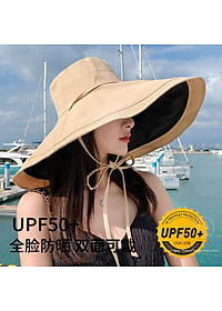 Mũ nón đi biển rộng vành chống nắng đội 2 mặt gấp gọn chống tia UV dona23080801