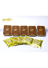 Kẹo Sả Nhân Mật Ong Queenfood Honey Drop Leatherwood Không Đường 33gr Hộp 10 viên