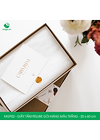 MGP02 - 20x60 cm - 100 tấm giấy Pelure trắng gói hàng, giấy chống ẩm 2 mặt mịn, giấy bọc hàng thời trang