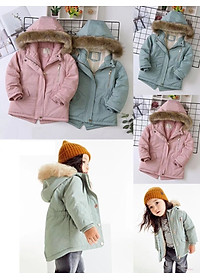 Áo khoác Parka lót lông cừu bé gái 4-14 tuổi