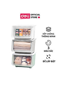 Hộp Nhựa Đựng Đồ Nắp Trong Đa Năng Thùng Đựng Đồ Chơi Quần Áo Sách Vở Vật Dụng Gia Đình Deli - Xếp Chồng Tiện Lợi