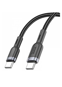 Dây Sạc Nhanh Type C To Type C 60W Tự Ngắt Thông Minh cho Iphone 15 và Android Hoco U117 Hỗ trợ sạc siệu nhanh, tính năng tự ngắt bảo vệ pin, Dây Dù chống đứt chống rối dài 1M2, truyền dữ liệu tốc độ cao - Hàng Chính Hãng