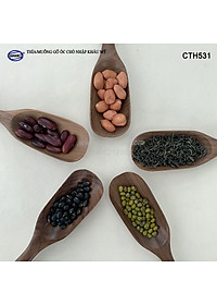 Thìa/Muỗng xúc trà gỗ Óc Chó (15cm) CTH531 - Dùng xúc cafe, xúc gia vị, ăn uống sạch, decor trang trí