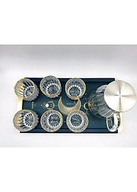 Bộ bình đựng nước kèm 6 ly thủy tinh cao cấp chịu nhiệt  ( 1 bình + 6 cốc không bao gồm khay )- VD44