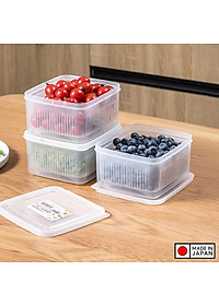 Hộp thực phẩm vuông có giá lót, nắp mềm Nakaya 1100ml Nội địa Nhật Bản