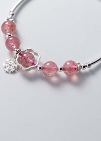 Vòng tay bạc đá thạch anh dâu mệnh hỏa, thổ - Ngọc Quý Gemstones
