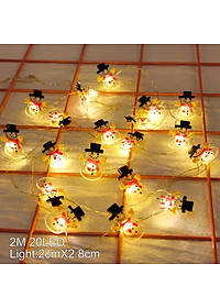 Dây Đèn LED 2M 20 Bóng Hình Ông Già Noel / Người Tuyết Trang Trí Cây Thông Giáng Sinh Năm Mới - HÀNG CHÍNH HÃNG MINIIN