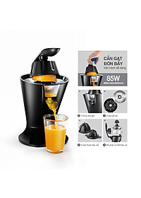 Máy Vắt Cam Tự Động Lock&Lock EJJ256BLK 85W Cần Gạt Đòn Bẩy Với Tay Cầm Mềm Dễ Sử Dụng - Hàng Chính Hãng Tặng Combo Ống Hút + Cọ Rửa