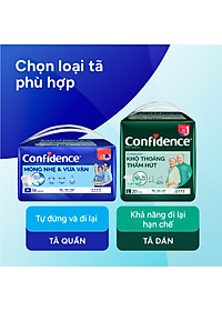 Tã quần người lớn Confidence Slim&Fit mỏng nhẹ vừa vặn size L gói 14 miếng