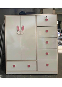 Tủ áo trẻ em Juno Sofa họa tiết nhiều màu sắc kèm kệ 1m05 x 1m2 x 45 cm