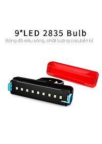 Đèn đuôi nhấp nháy đèn cảnh báo sau cho xe đạp thể thao màu đỏ A02 siêu sáng, chống nước, thời gian sáng lên đến 200h Mai Lee