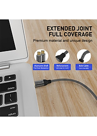 Cáp sạc nhanh QGeeM cổng USB 3.1 mạ vàng Type C to Type C 3A PD 60W dài 1,8 m, dây bện sợi nylong cao cấp - Hàng Chính Hãng