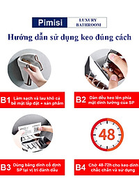 Giá treo khăn tắm dán tường Pimisi inox 304 dùng để treo quần áo - vắt khăn trong nhà vệ sinh - phụ kiện - đồ dùng gia đình dán bằng keo không khoan | hàng chính hãng