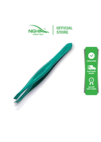 Nhíp Inox Đầu Xéo Vỉ Giấy Màu Xanh Lá KỀM NGHĨA N.401XL