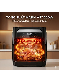 Nồi Chiên Không Dầu Kèm Vỉ Nướng 2-in-1 Mishio MK407: Nâng Tầm Món Ngon, Tiện Lợi Vượt Trội - hàng chính hãng