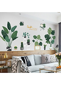 Decal dán tường Tranh Dán tường Lá Cây phong cách Vintage ZH2009AB