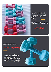 {1 Quả) Tạ Tay 1KG,1.5Kg,2KG,3KG,4Kg,5KG(Vỏ Nhựa Bọc Xi Măng)Dành Cho NAM, Nữ Chuyên Tập Gym Yoga Pilates, Thể Dục Thể thao Tại nhà(Màu NGẪU NHIÊN)