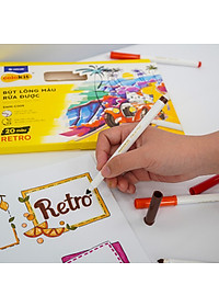 Bút lông màu Fiber Pen 20 màu Retro Thiên Long Colokit rửa được ngòi chóp viết nét thanh nét đậm SWM-C009