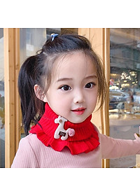Khăn cổ cho bé vải len mềm ấm áp mùa đông thiết kế hươu hoạt hình - khan co be vai len mem