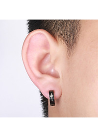 Bông Tai Nam Khoen Tròn Loại Kẹp Ko Cần Bấm Lỗ Tai Chất Liệu Thép Titan Ko Rỉ Ko Dị Ứng TT 0950 - 1 Cặp