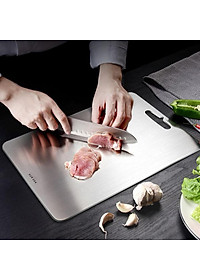 Thớt Inox 304 Cao Cấp KHông Gỉ- Size 33,5x23cm , Kháng Khuẩn, Chống Ẩm Mốc, Thớt Nhà Bếp- Hàng Loại 1.  Chính Hãng