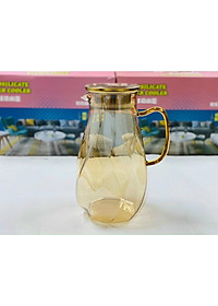 BÌNH ĐỰNG NƯỚC UỐNG THỦY TINH CHỊU NHIỆT LÊN ĐẾN 400 ĐỘ C MÀU VÀNG GOND SANG TRỌNG