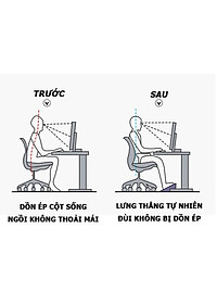 Ghế Gác Chân Văn Phòng Công Thái Học Ergonomic Footrest KUNBE Điều Chỉnh 6 Mức Chiều Cao Massage Chân Bản Cao Cấp
