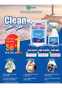 Chai xịt Khử mùi ô tô Clean Shu! Shu! 500mL nước ion kiềm tẩy rửa, diệt khuẩn từ Nhật Bản