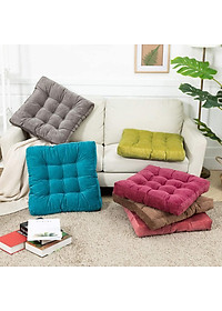 Đệm ngồi bệt vuông, đệm lót ghế văn phòng vải nhung cao cấp A - 40x40x6cm giao màu ngẫu nhiên