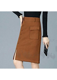 Chân Váy Ngắn Công Sở Xẻ Trước New Design Thiết Kế Dáng Váy Công Sở ,Phom Chuẩn ,Có Túi Cá Tính, Vải Tốt Co Giãn ,Màu Nâu Đẹp CV009