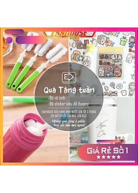(Tặng sticker) Bình nước 2 lít  dành cho người lười uống nước bình nước cute 2L có ống hút, vạch chia nhắc giờ