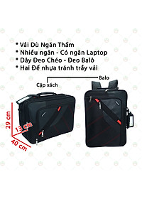 Cặp Xách Công Sở Đa Năng KhoNCC Hàng Chính Hãng (Biến Thành Balo) - Có Ngăn Laptop Cho Dân Văn Phòng Đẹp Giá Rẻ - KKT-CDN-2148 (Đen)