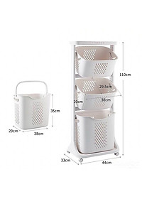 Kệ Nhựa Để Đồ Đa Năng 3 Tầng Có Bánh Xe Việt Nhật