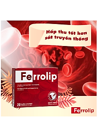 Sắt Bột Buccal Tan Ngay Trong Miệng Ferrolip Hộp 20 gói giành cho người thiếu máu đặc biệt các mẹ sau sinh