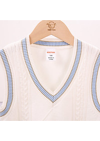 Áo len gile cho bé gái cổ tim 3-8 tuổi hàng WERZTOUN đanh sợi không bai xù điệu đà đáng yêu