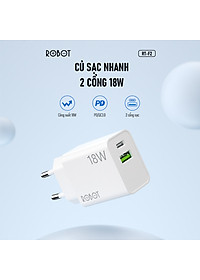 Củ Sạc Nhanh Robot RT-F2 18W 2 Cổng Type-C USB Sạc Nhanh Chuẩn QC 3.0 PD - Hàng Chính Hãng