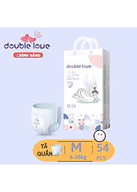 Tã quần Double Love Size M54– L50–XL46– XXl44 siêu mỏng, siêu thấm hút an toàn cho bé