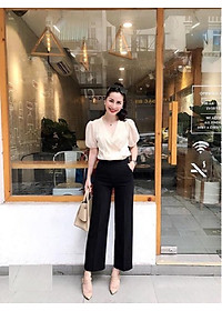 1 Quần tây công sở ống suông rộng, ống đứng, dạng cullotes sang trọng, nữ tính