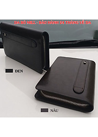 Ví dài cầm tay da bò Mill cao cấp Bụi Leather C104 - Bảo hành 12 tháng