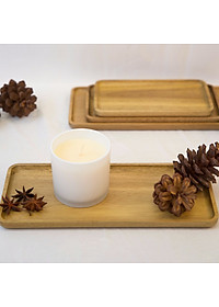 Khay gỗ keo đa năng hình chữ nhật Vibasic, đa dạng kích thước, chụp hình decor đựng đồ trang trí