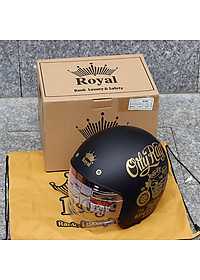 Mũ bảo hiểm Royal kính âm M139 tem V5 đen