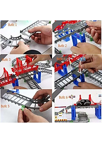 Bộ đồ chơi đường đua ô tô tàu lượn 56 chi tiết chất liệu nhựa ABS bền chắc, dẻo dai và an toàn cho trẻ