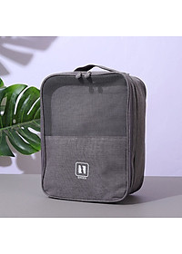 Túi Đựng Giày Dép Du Lịch 3 Ngăn Chất Liệu Chống Thấm Nước, Túi Để Giày Thể Thao Đa Năng Có Móc Gài Tay Kéo Vali Tiện Lợi - Hàng chính hãng