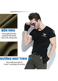 Áo Thun Nam Ngắn Tay Kiểu Lính Không Cổ  US ARMY U229, Chất Liệu Cotton Thoáng Mát, Mềm Mịn, Mát, Bền Màu-HÀNG CHÍNH HÃNG