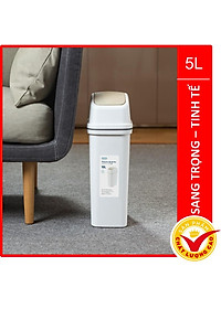 Thùng Rác Nắp Lật Hiro 5L Xuất Khẩu Thị Trường Nhật - Kháng Khuẩn Khử Mùi Phù Hợp Văn Phòng, Gia Đình