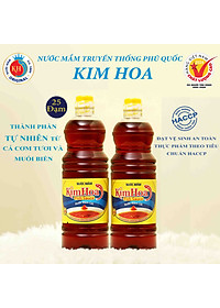 Nước Mắm truyền thống Kim Hoa Phú Quốc 25 độ đạm chai 1 Lít
