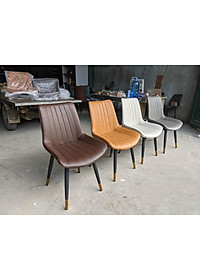 Bàn ăn mặt đá ceramic bóng chân chéo chữ x inox mạ vàng kết hợp ghế loft