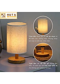 Đèn Ngủ Gỗ HUTA Light For Life G1 Chao Tròn Vintage Dễ Thương, Decor Trang Trí Phòng Ngủ, Điều Chỉnh Độ Sáng, Bóng Led Sáng Vàng Tiết Kiệm Điện